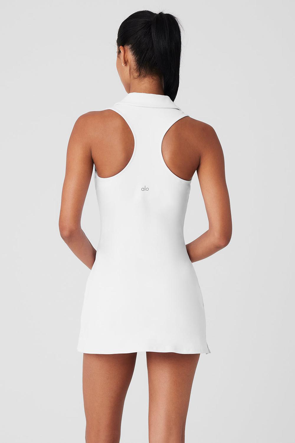 White Alo Yoga Charmed Tennis Women Dress | KSA  VXY249173
