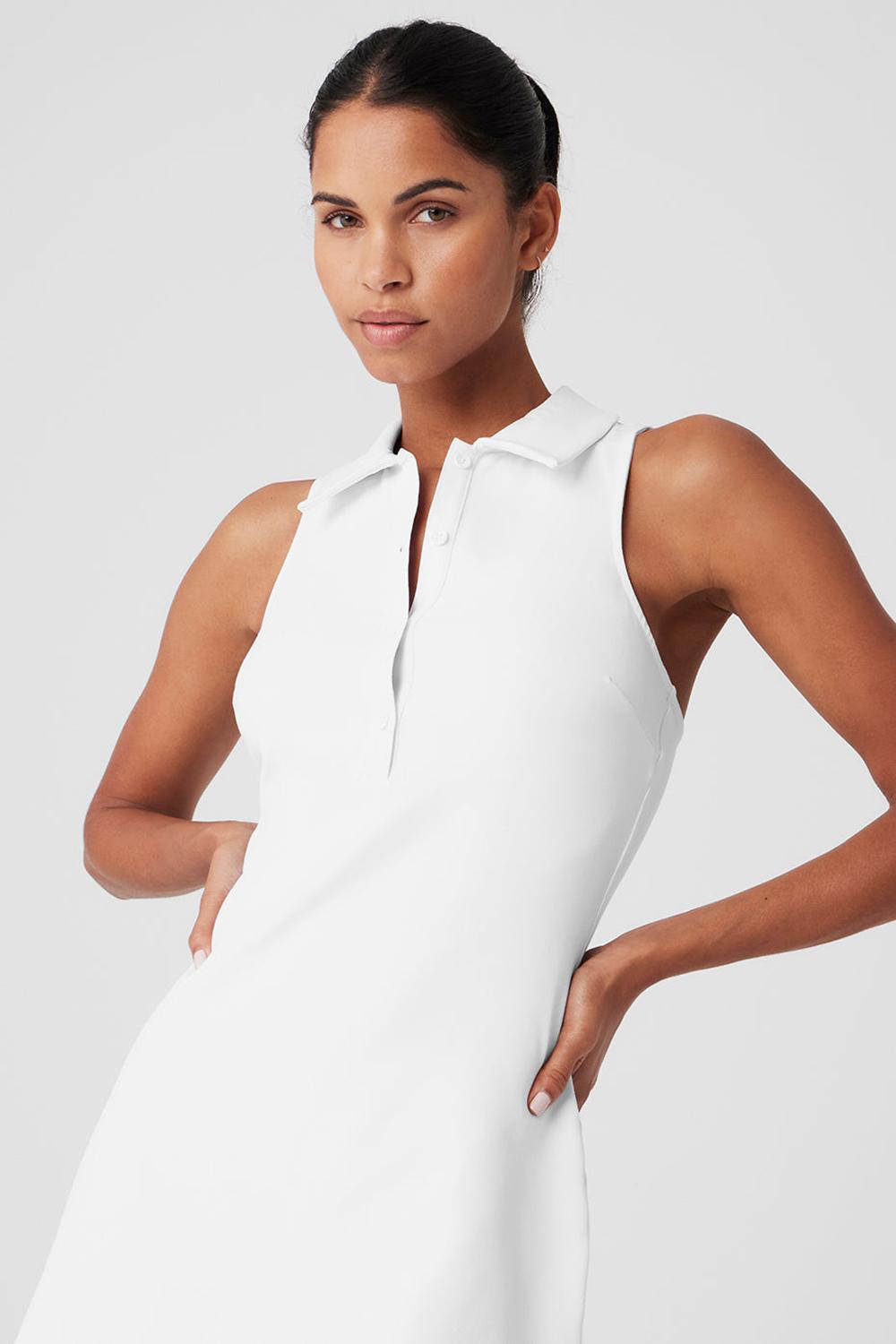 White Alo Yoga Charmed Tennis Women Dress | KSA  VXY249173