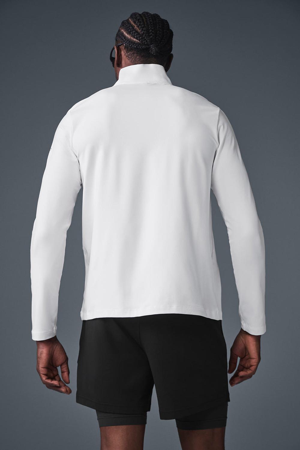 White Alo Yoga Conquer 1/4 Zip Reform Men Long Sleeve | KSA  UXW549261