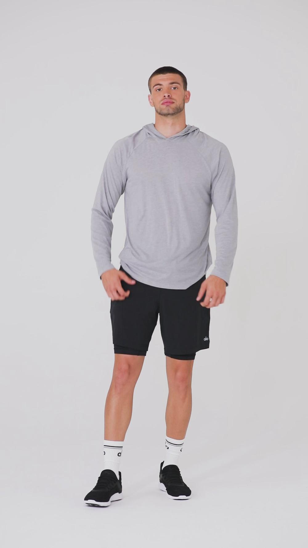 White Alo Yoga Core Runner Men Hoodie | KSA  VPX985124