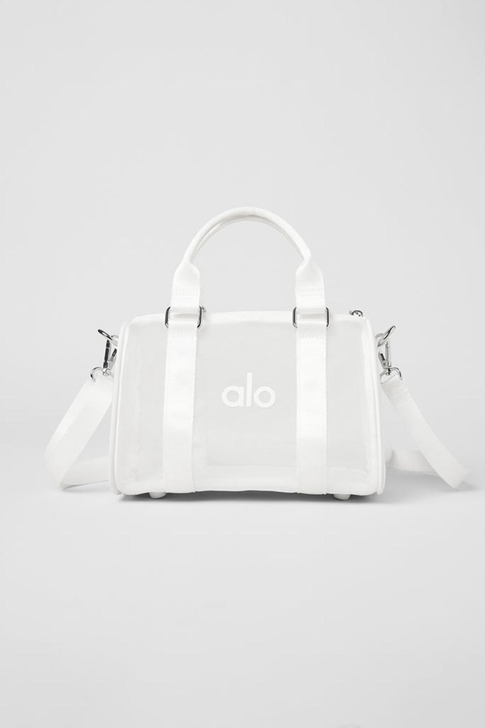 White Alo Yoga Mini Sheer Women Duffle Bag | KSA  WPK170983
