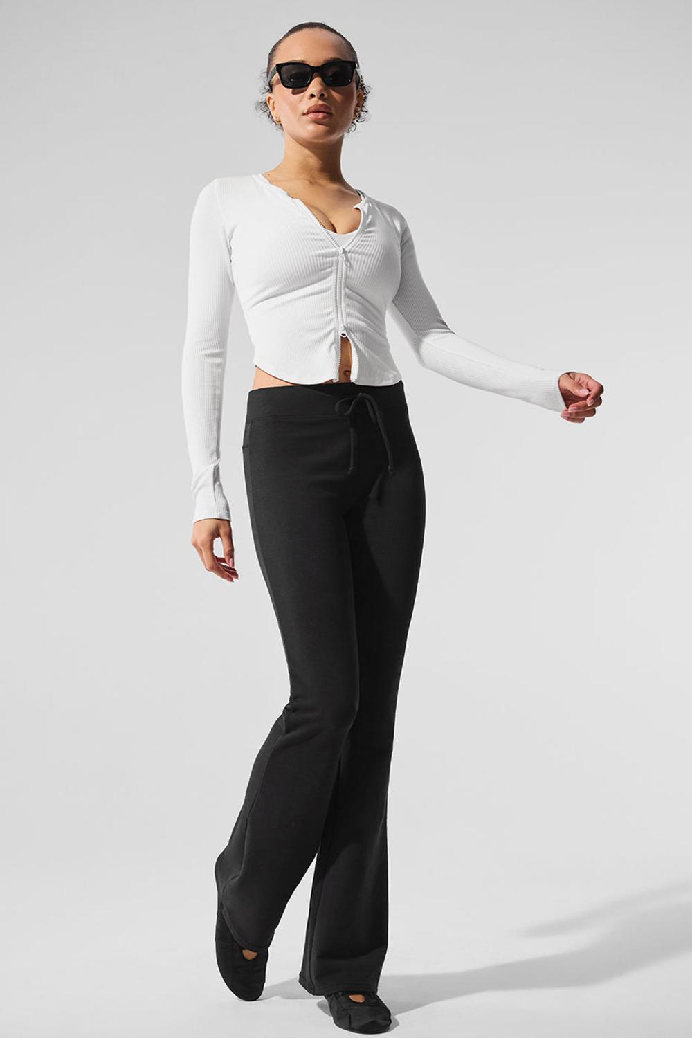 White Alo Yoga Ribbed Stardust Women Long Sleeve | KSA  AJD417352