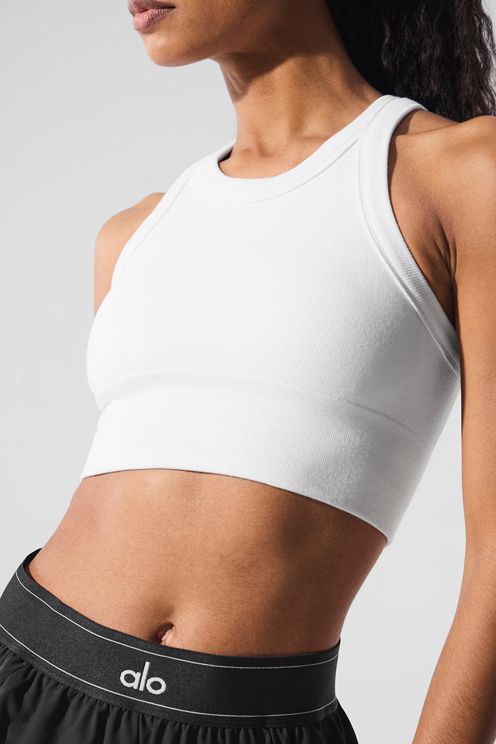 White Alo Yoga Seamless Delight High Neck Women Bra | KSA  EFO930768