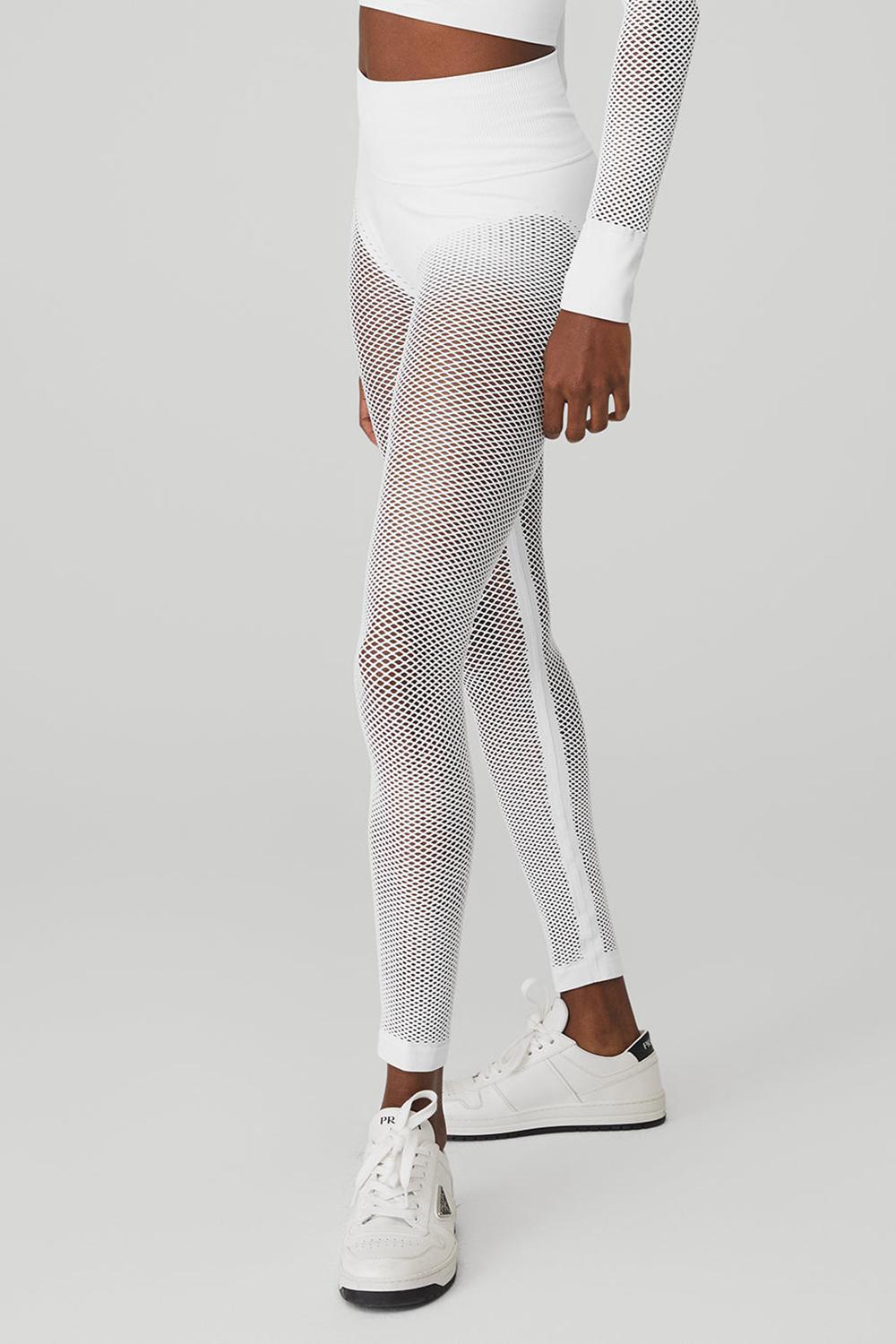 White Alo Yoga Seamless High-Waist 7/8 Limitless Open Air Women Legging | KSA  CPY428796