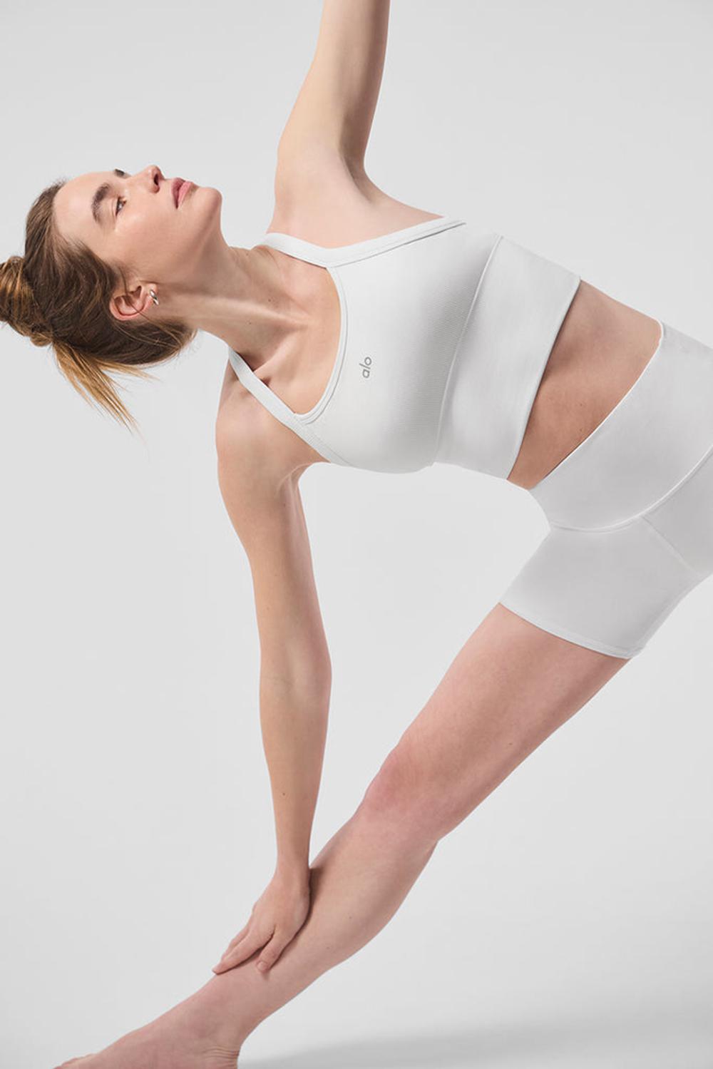 White Alo Yoga Seamless Ribbed Favorite Women Bra Tank | KSA  EPH617320