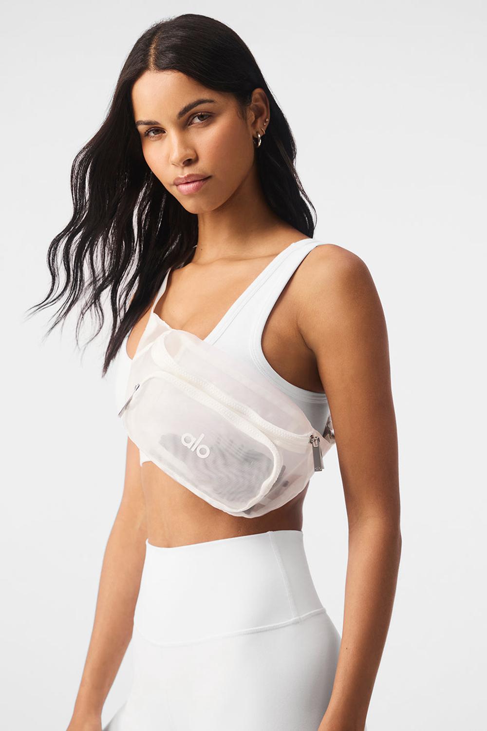 White Alo Yoga Sheer Fanny Pack Women Bum Bags | KSA  WND483509