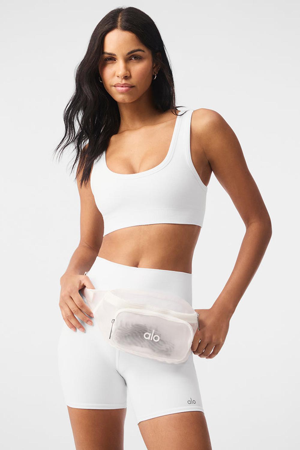 White Alo Yoga Sheer Fanny Pack Women Bum Bags | KSA  WND483509