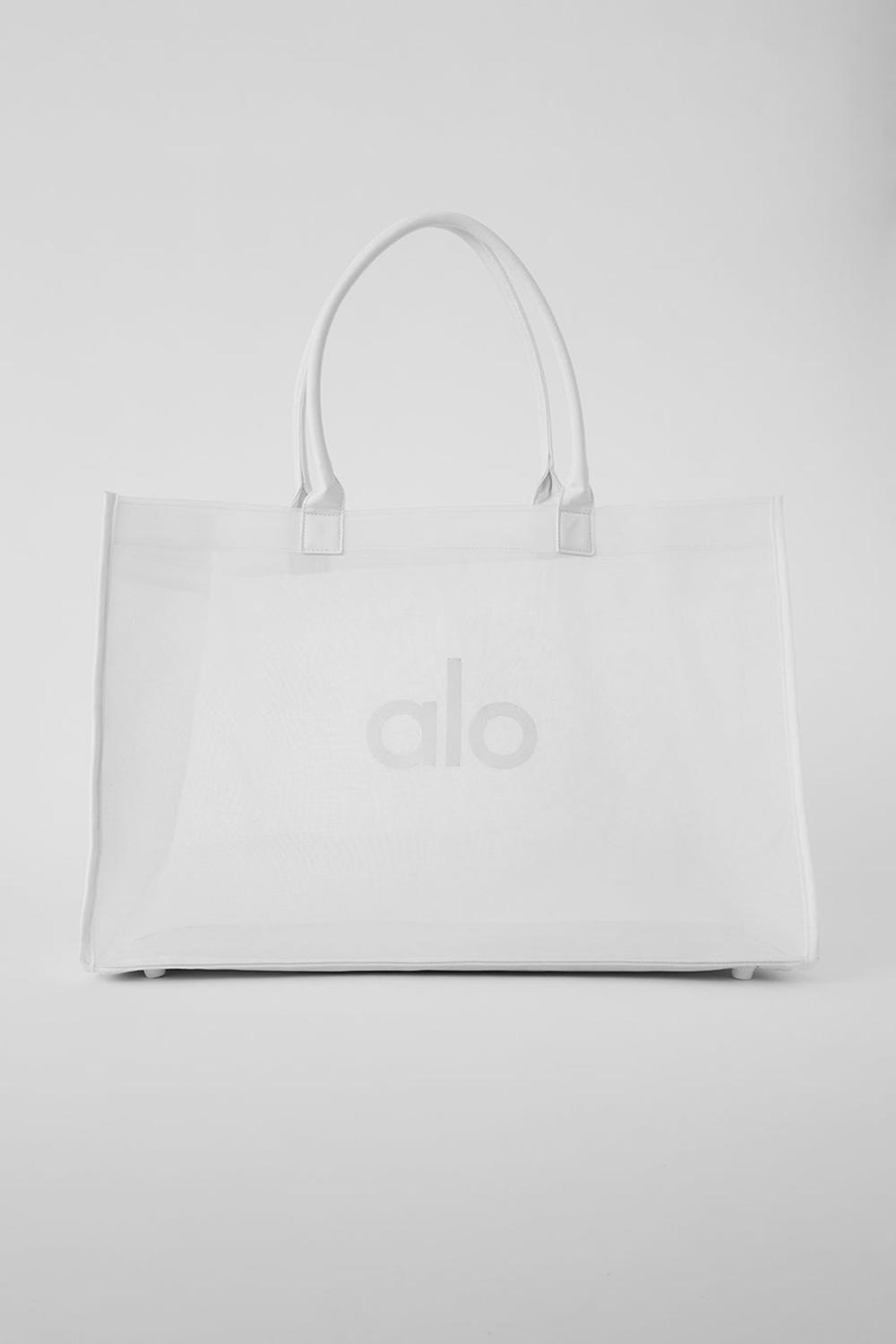 White Alo Yoga Sheer Men Tote Bag | KSA  PXT086295