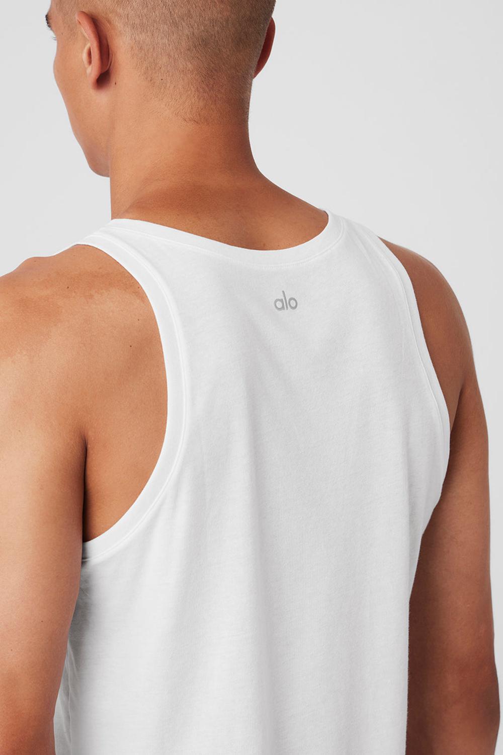 White Alo Yoga Triumph Men Tank | KSA  DIX278395