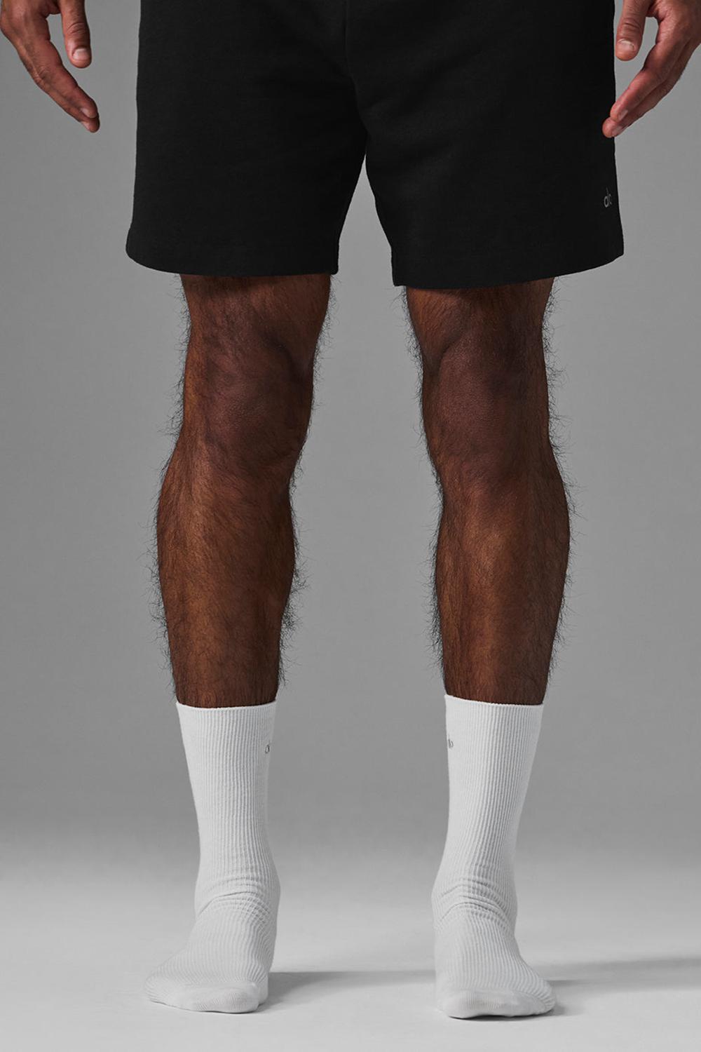 White Alo Yoga Unisex Half-Crew Understated Men Sock | KSA  FML409678