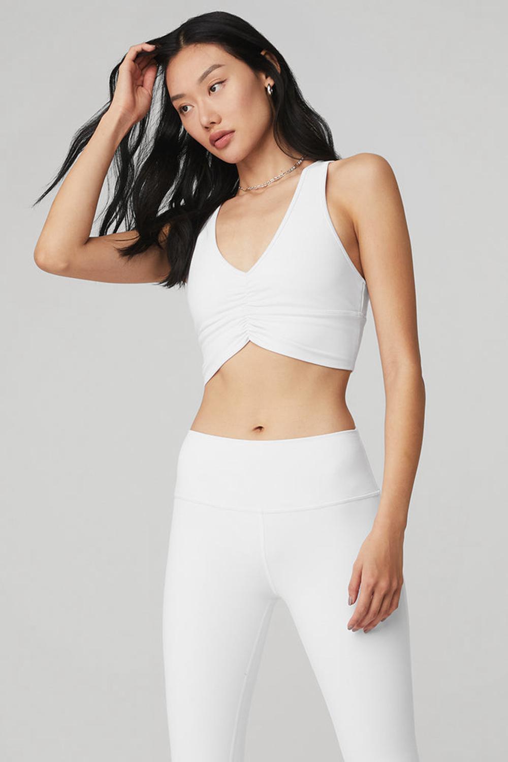 White Alo Yoga Wild Thing Women Bra | KSA  WQX328946