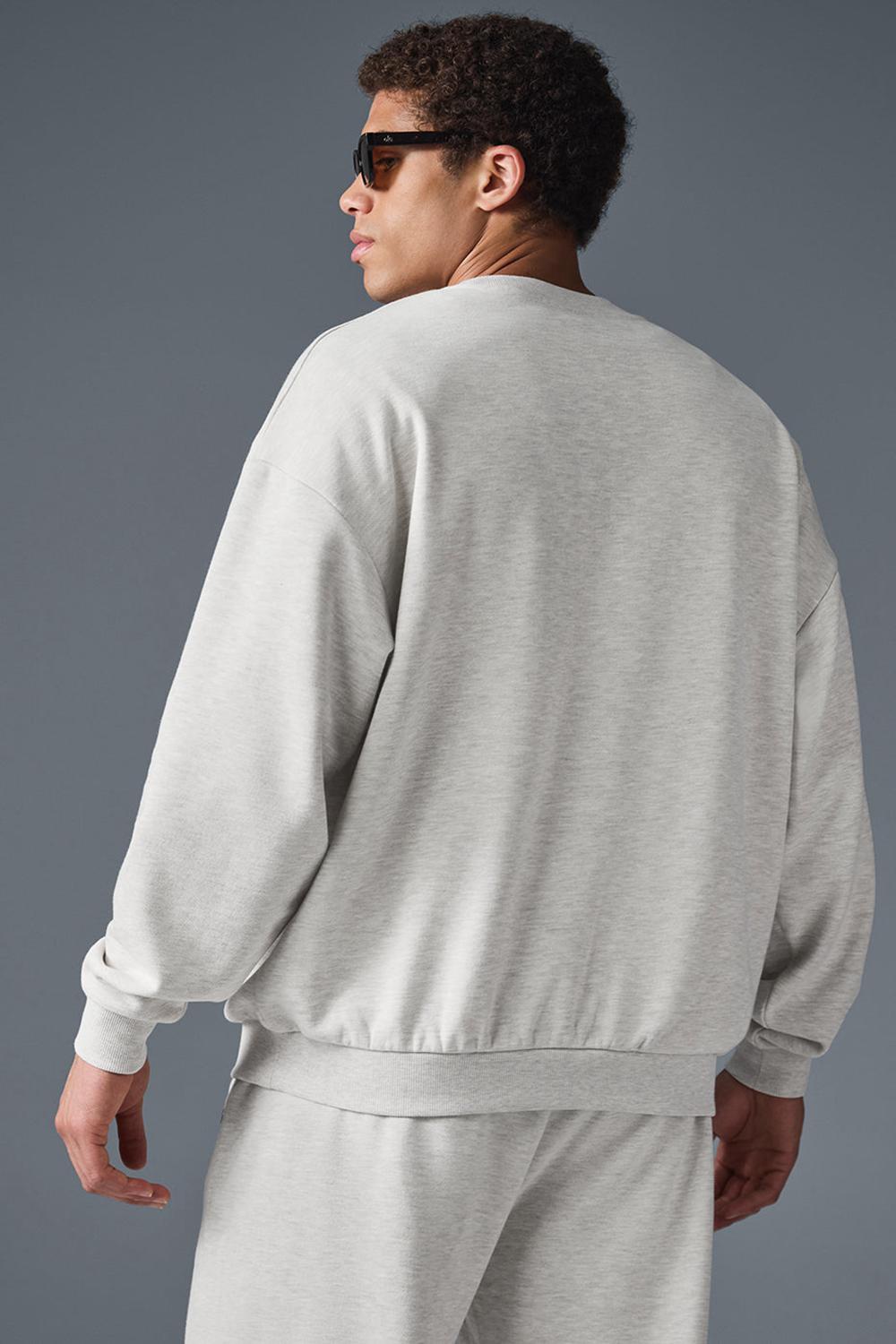 White Heather Alo Yoga Accolade Crew Neck Men Pullover | KSA  IOT938762