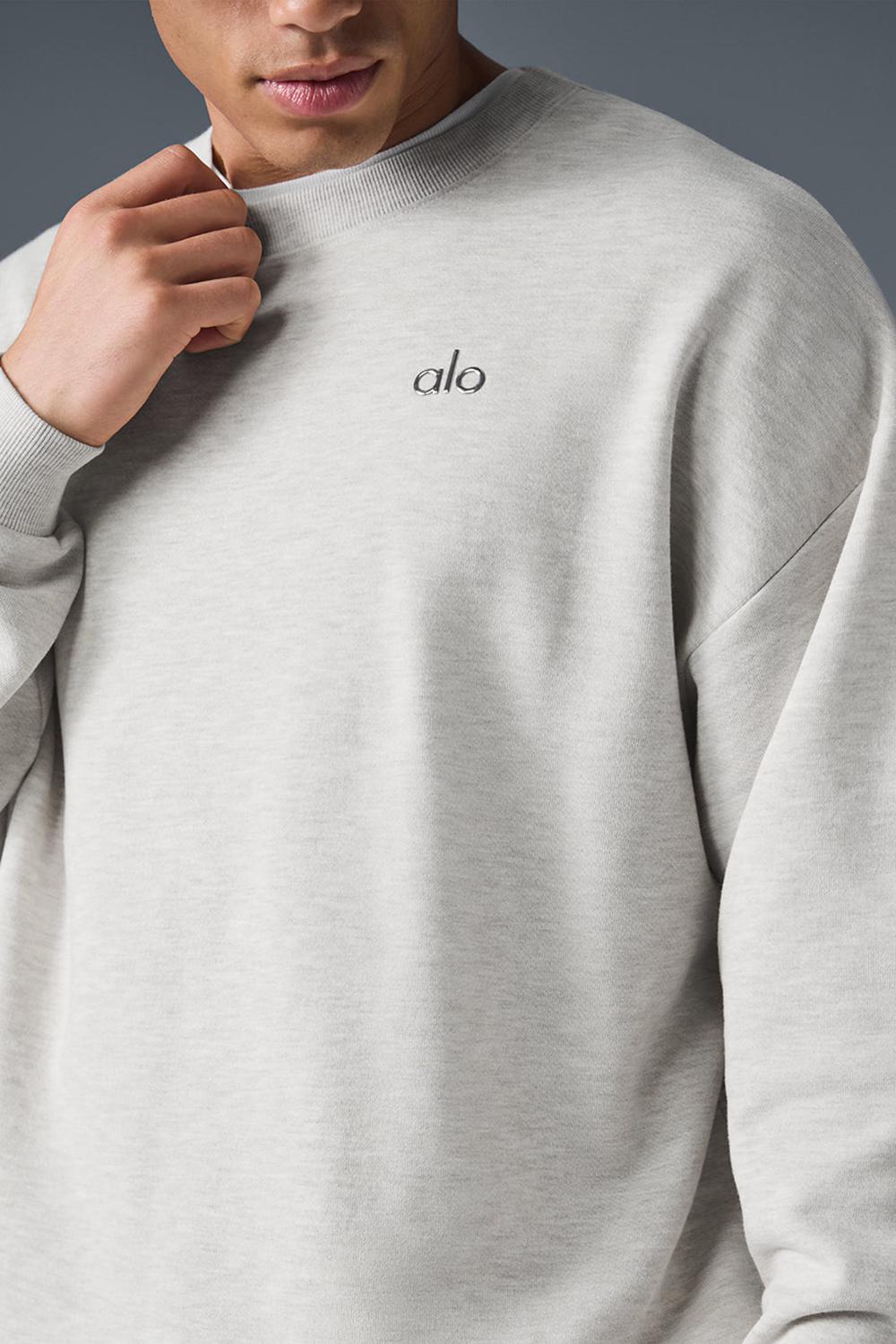 White Heather Alo Yoga Accolade Crew Neck Men Pullover | KSA  IOT938762