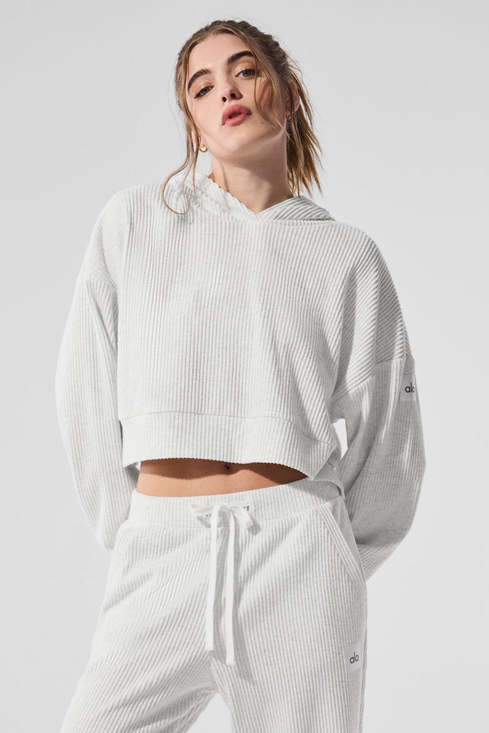 White Heather Alo Yoga Muse Women Hoodie | KSA  GFW736810