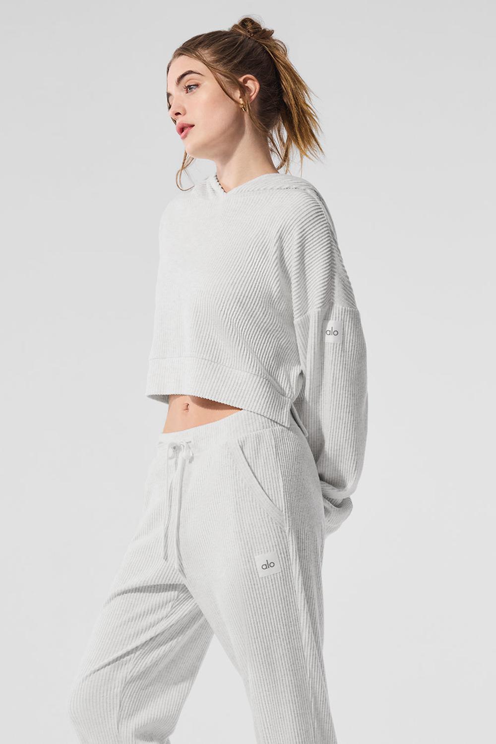 White Heather Alo Yoga Muse Women Hoodie | KSA  GFW736810