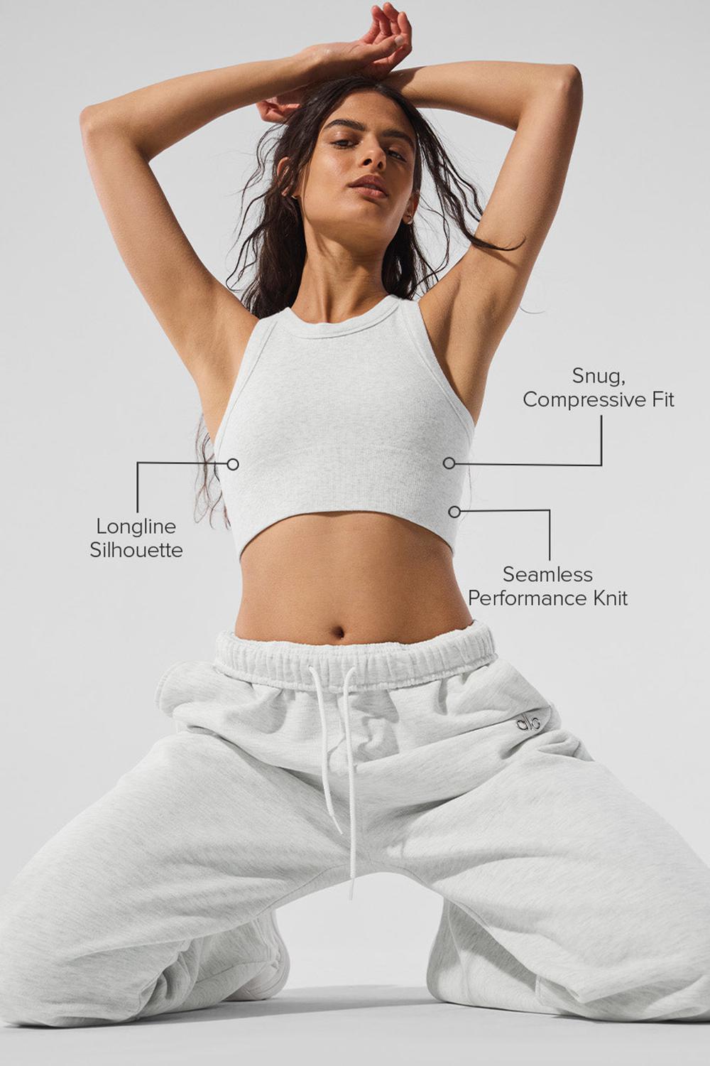 White Heather Alo Yoga Seamless Delight High Neck Women Bra | KSA  TSP890137
