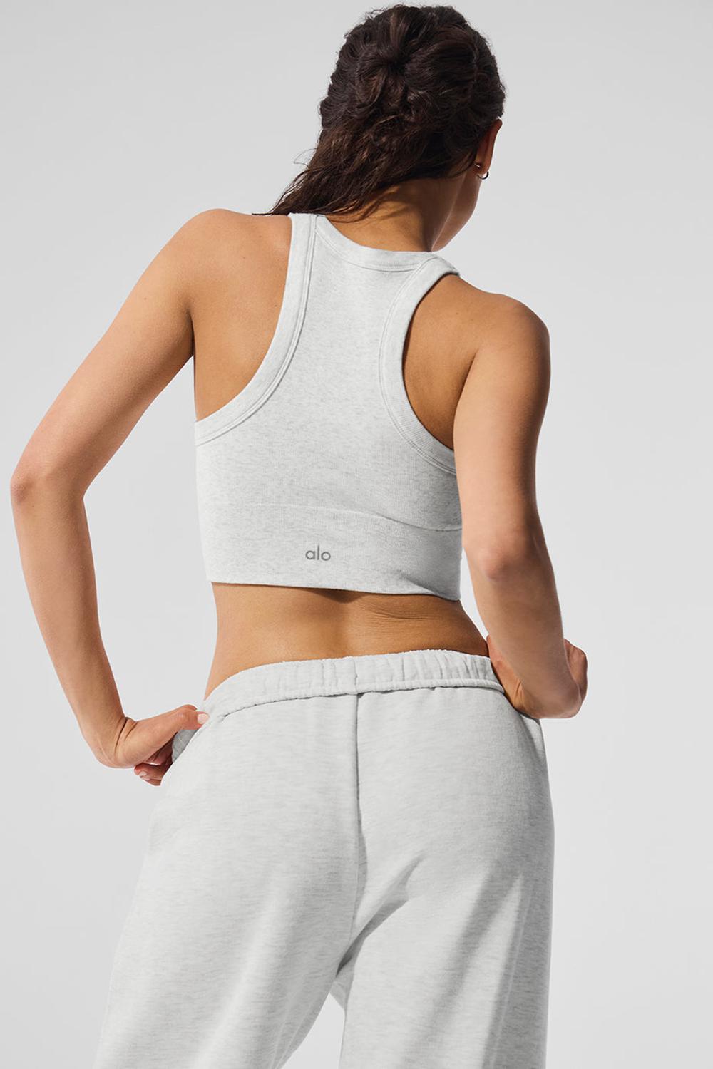 White Heather Alo Yoga Seamless Delight High Neck Women Bra | KSA  TSP890137