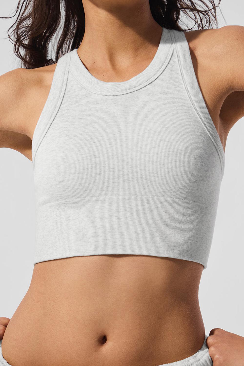 White Heather Alo Yoga Seamless Delight High Neck Women Bra | KSA  TSP890137