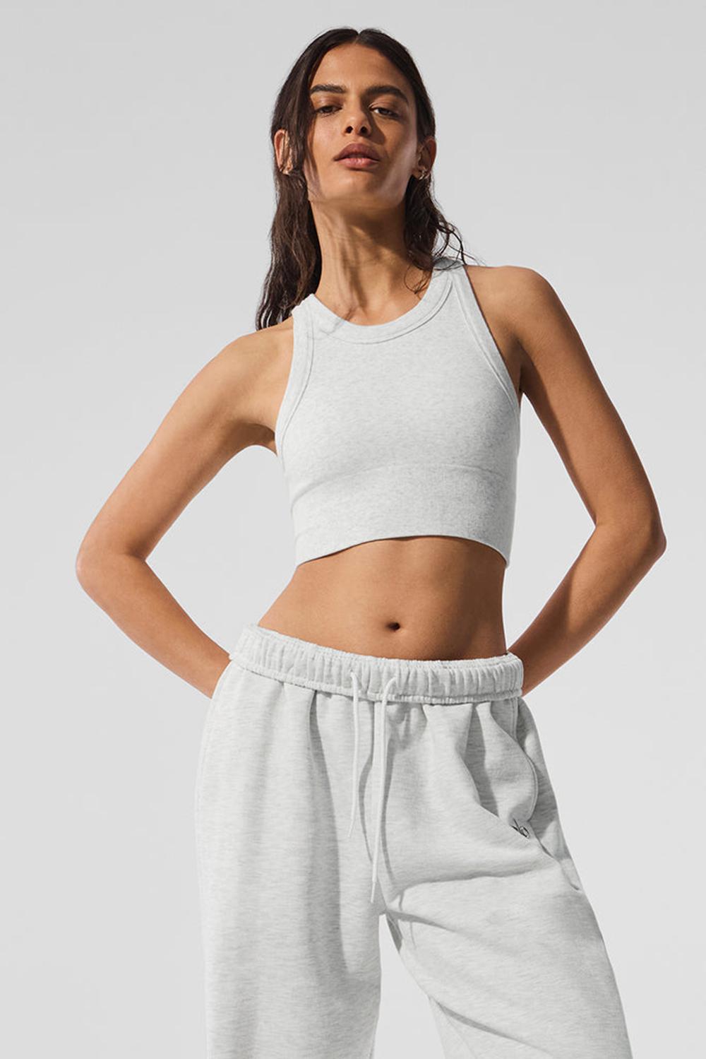 White Heather Alo Yoga Seamless Delight High Neck Women Bra | KSA  TSP890137