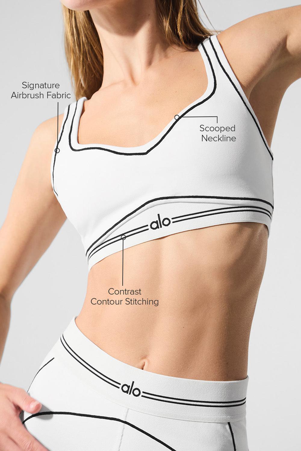 White / Black Alo Yoga Airbrush Heart Throb Women Bra | KSA  SBM074321
