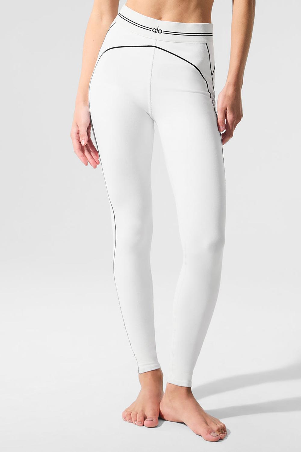 White / Black Alo Yoga Airbrush High-Waist Heart Throb Women Legging | KSA  CJF421967