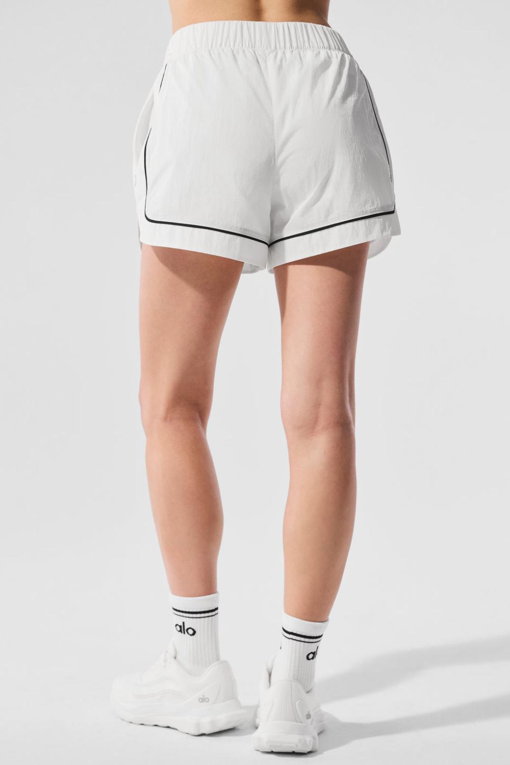 White / Black Alo Yoga Motivate Track Women Short | KSA  UXE978631