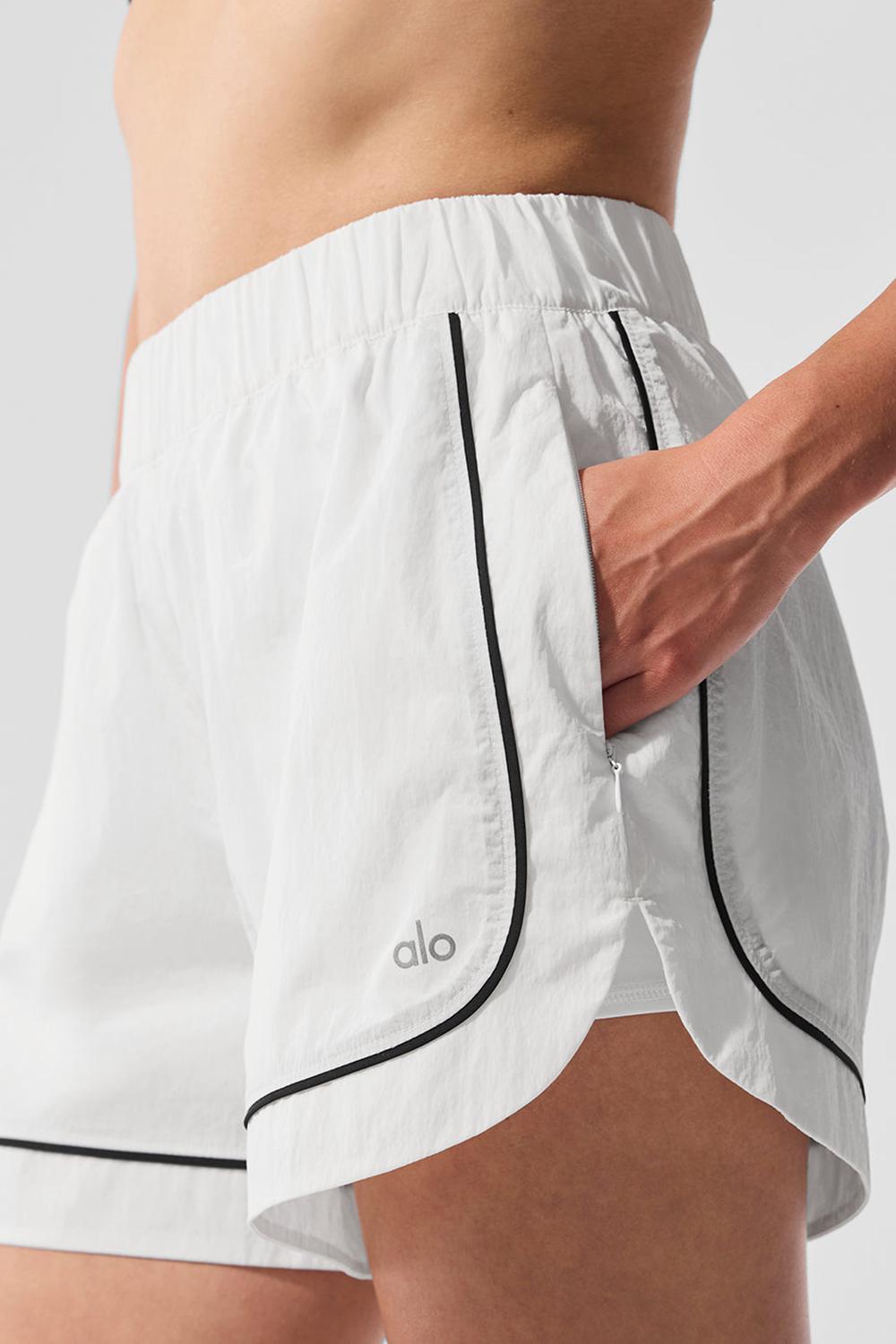 White / Black Alo Yoga Motivate Track Women Short | KSA  UXE978631