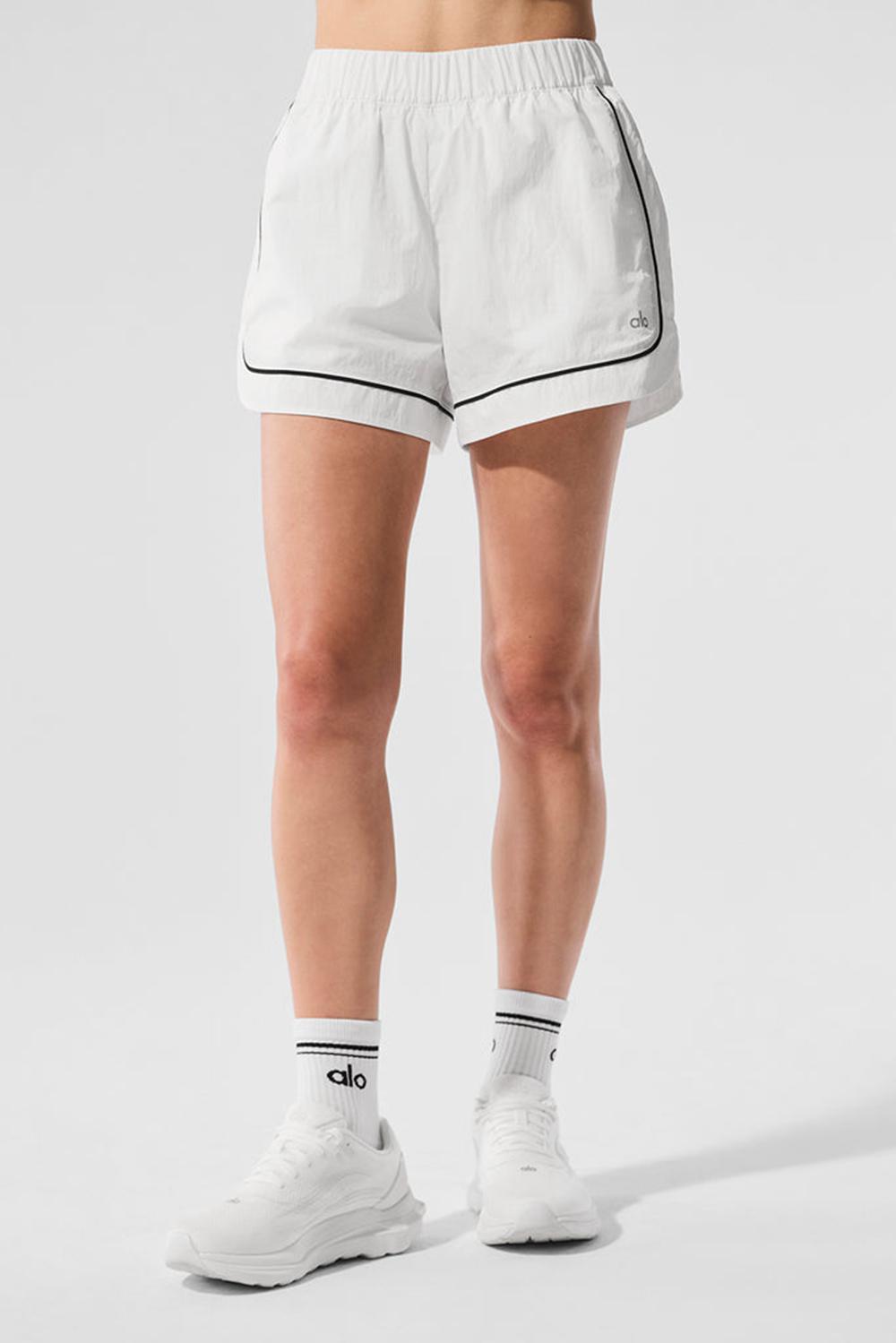 White / Black Alo Yoga Motivate Track Women Short | KSA  UXE978631