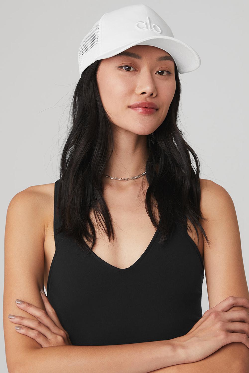 White / White Alo Yoga District Women Trucker Hat | KSA  GAL164275