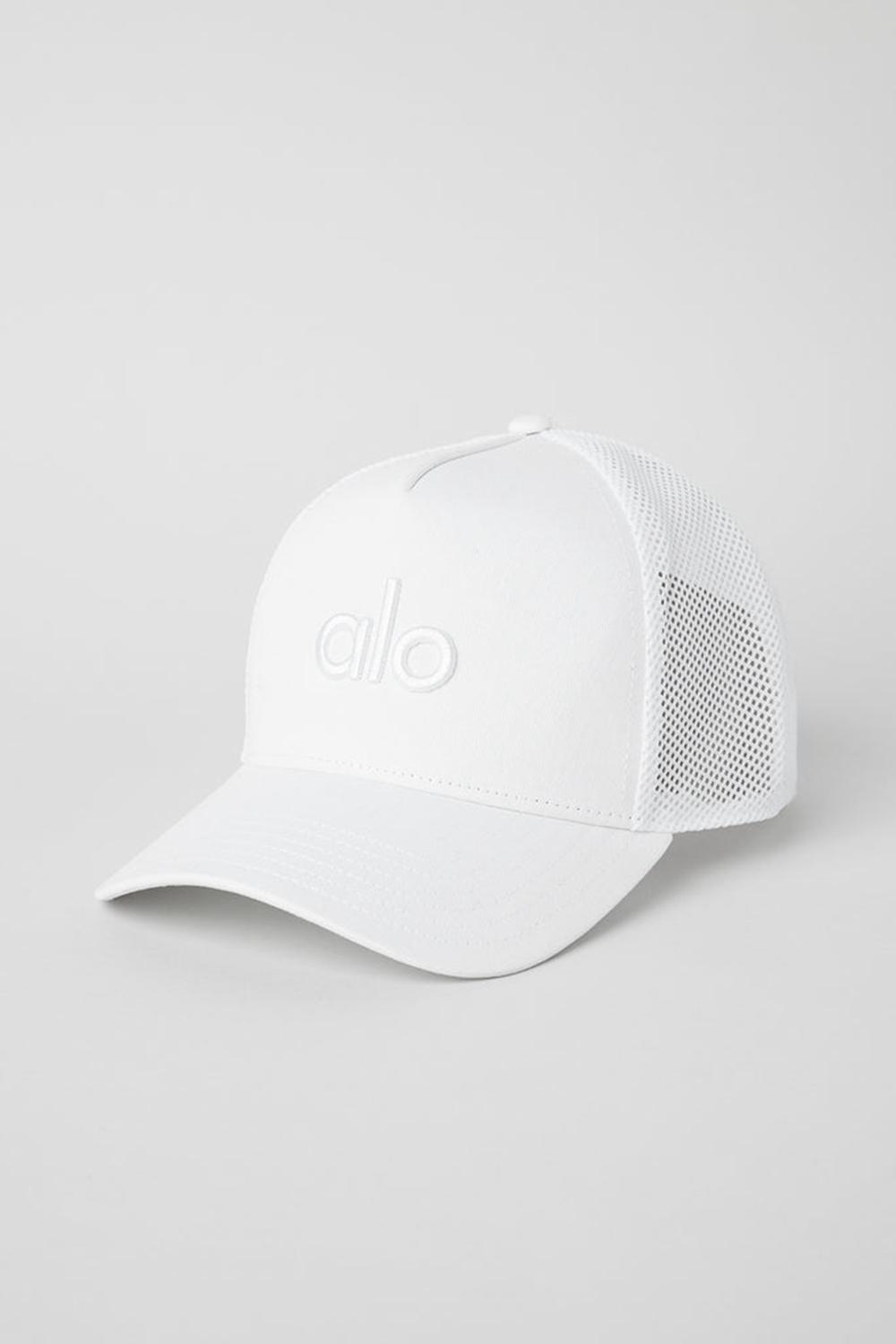 White / White Alo Yoga District Women Trucker Hat | KSA  GAL164275