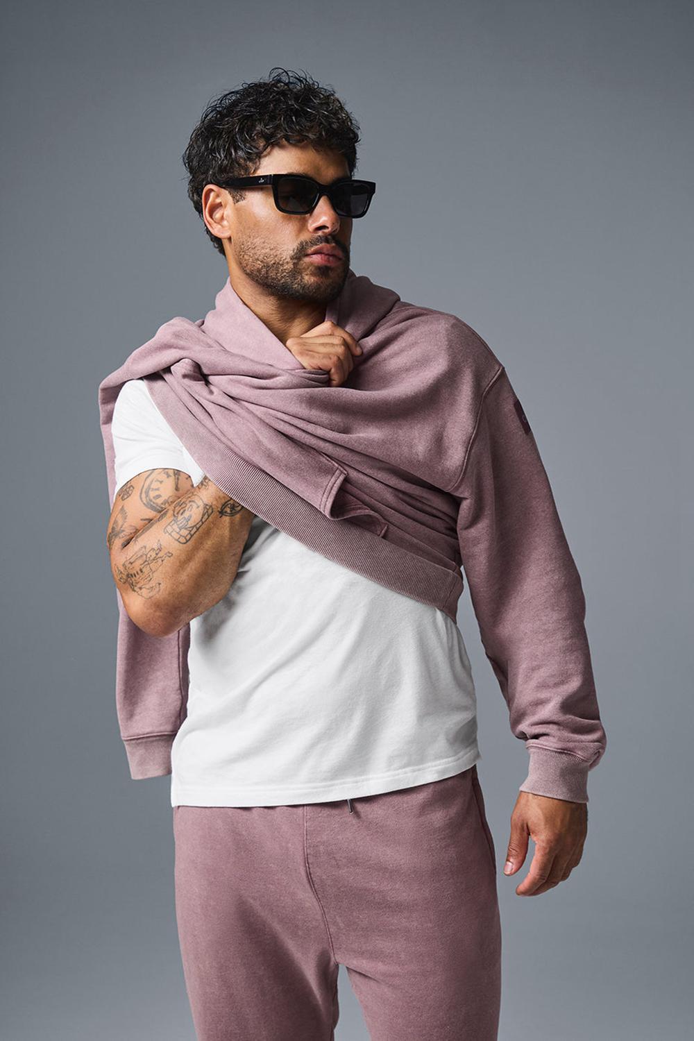 Woodrose Wash Alo Yoga Chill Vintage Wash Men Hoodie | KSA  ESB306418