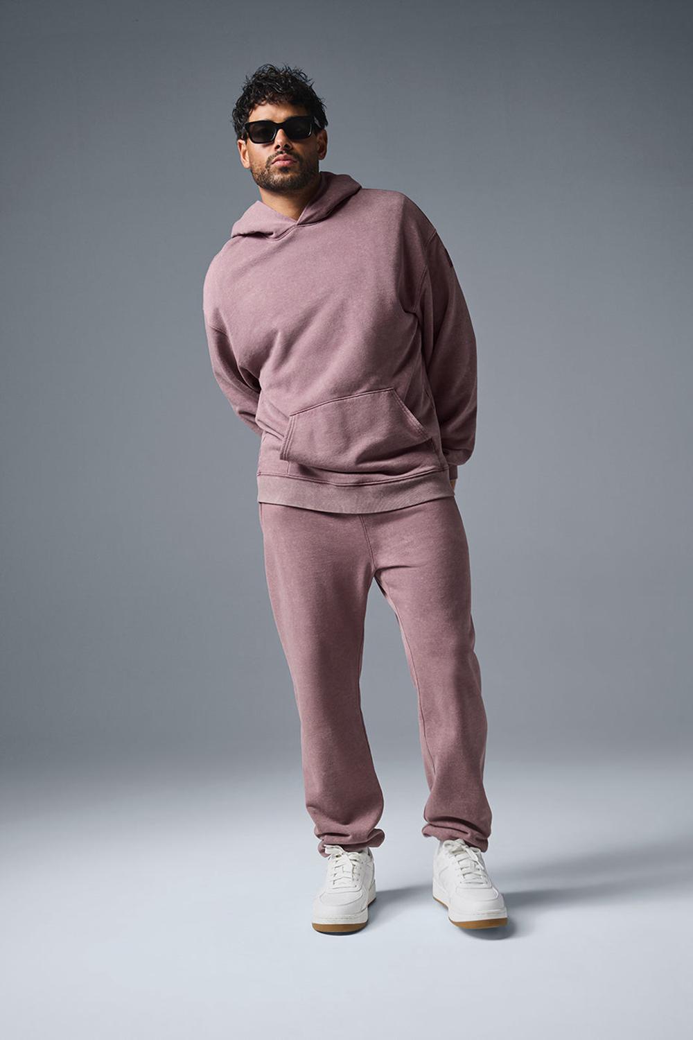 Woodrose Wash Alo Yoga Chill Vintage Wash Men Hoodie | KSA  ESB306418